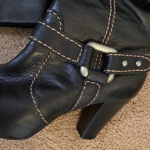 FOSSIL Black Harness Leather Ankle Boot size 6 - Picture 2 of 14